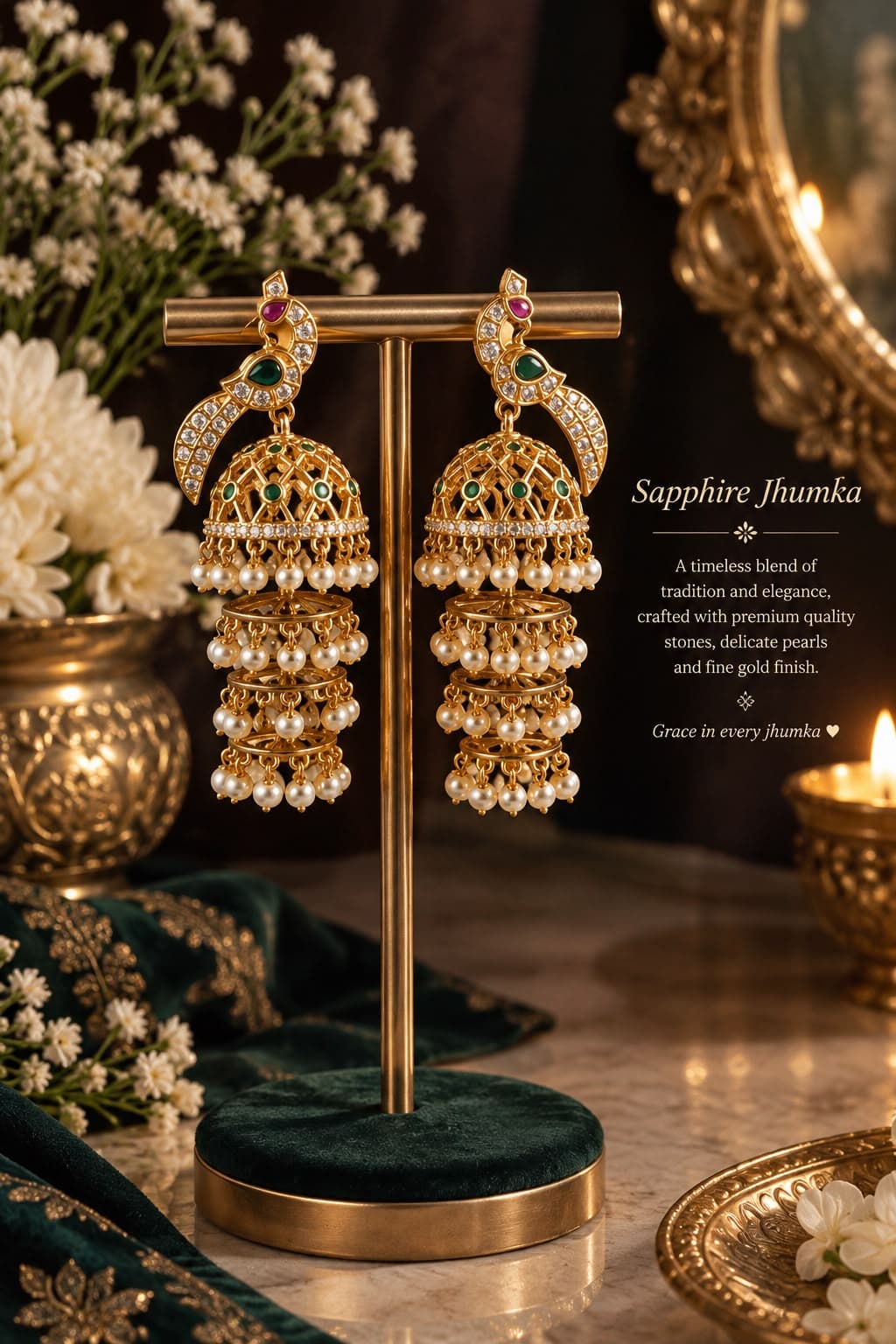 Sapphire Jhumka